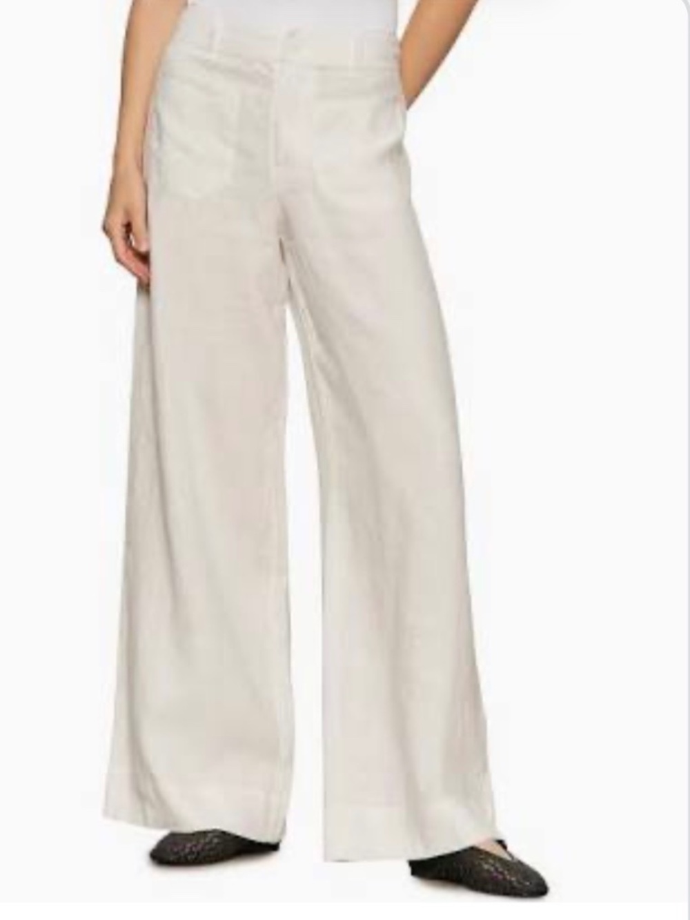 Sanctuary Marine Linen Wide Leg Pant in White